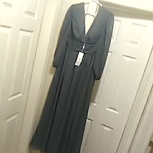 Elegant Gray Maxi Dress Bust 36W28 Under Bust32